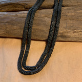 Old Czech Glass Black Flower Beads