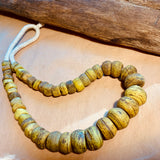 Strand of Antique Yellow Hebron Glass Beads