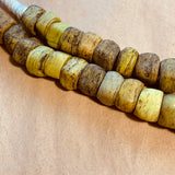 Strand of Antique Yellow Hebron Glass Beads