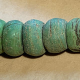 Strand of Old Green Hebron Glass Beads