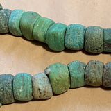 Strand of Old Green Hebron Glass Beads