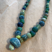 Ancient Blue & Green Glass Beads, Afghanistan