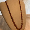 Vintage Amber Necklace, Smooth Bean Shapes