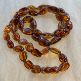Vintage Amber Necklace, Smooth Organic Oval Shapes