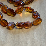 Vintage Amber Necklace, Smooth Organic Oval Shapes