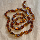 Vintage Amber Necklace, Smooth Organic Oval Shapes