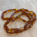 Vintage Amber Necklace, Smooth Elongated Organic Shapes