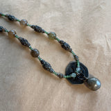 Chinese Floral Button with Su Chow Jade