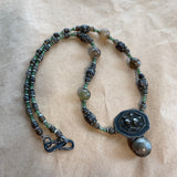 Chinese Floral Button with Su Chow Jade