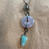 Burmese Lavender Jade Donut Necklace