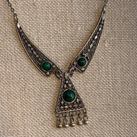 Vintage Silver Necklace with 3 Eilat Stones, Israel