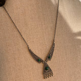 Vintage Silver Necklace with 3 Eilat Stones, Israel