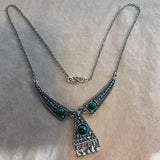 Vintage Silver Necklace with 3 Eilat Stones, Israel