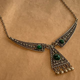 Vintage Silver Necklace with 3 Eilat Stones, Israel