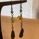 Jade Leaves & Flowers Earrings