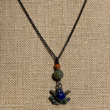 Burmese Jade with Enameled Frog Necklace