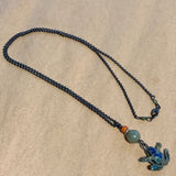Burmese Jade with Enameled Frog Necklace