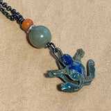 Burmese Jade with Enameled Frog Necklace
