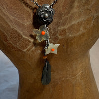 Jade Flowers & Leaf Necklace