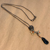 Jade Flowers & Leaf Necklace