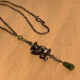 Jade with Silver Monkey Necklace