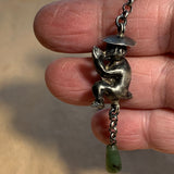 Jade with Silver Monkey Necklace
