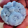 Lavender & Green Jade Carved Pendant