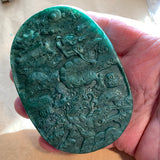 Extra-Large Green Jade Carved Pendant