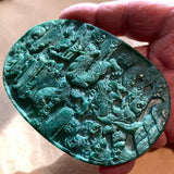 Extra-Large Green Jade Carved Pendant
