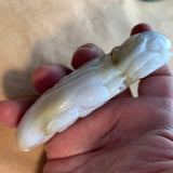 Extra-Large Lavender & Beige Jade Carved Pendant