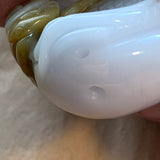 Extra-Large Lavender & Beige Jade Carved Pendant
