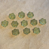 10 Antique Jonquil Vaseline Beads, Fluted Disc