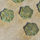 10 Antique Jonquil Vaseline Beads, Fluted Disc