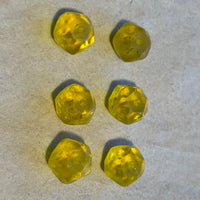 6 Antique Amber Glass Cornerless Cube Beads