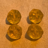6 Antique Amber Glass Cornerless Cube Beads