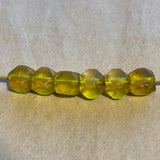 6 Antique Amber Glass Cornerless Cube Beads