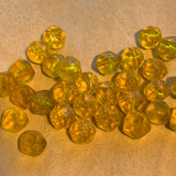 6 Antique Amber Glass Cornerless Cube Beads