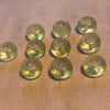 10 Antique Jonquil Vaseline Beads, Smooth Disc