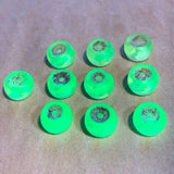 10 Antique Jonquil Vaseline Beads, Smooth Disc