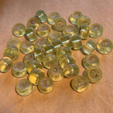 10 Antique Jonquil Vaseline Beads, Smooth Disc
