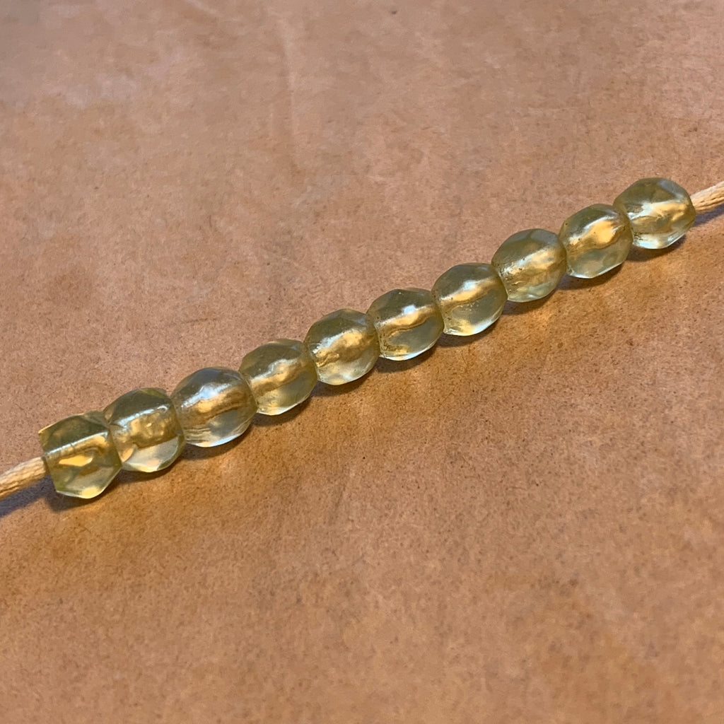 10 Antique Jonquel Glass Beads