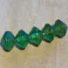 5 Antique Green Bicone Vaseline Beads