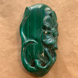 Carved Malachite Pendant, Flower