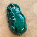 Carved Malachite Pendant, Flower