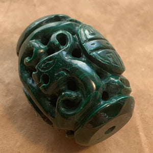 Carved Malachite Bead
