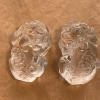 Carved Crystal Foo Dog Pendant