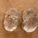 Carved Crystal Foo Dog Pendant