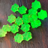 10 Antique Jonquil Vaseline Beads, Fluted Disc