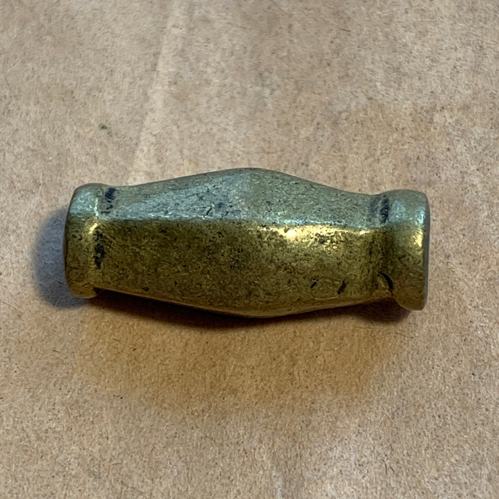 Antique Elongated Bicone Brass Beads, Nagaland