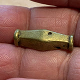 Antique Elongated Bicone Brass Beads, Nagaland